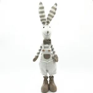 50CM Trang Trí Nội Thất Animal Vải Thủ Công Mỹ Nghệ Thú Nhồi Bông Trang Trí Đứng Thỏ Con Số Easter Bunny Mùa Xuân Trang Trí Với Sọc Mô Hình