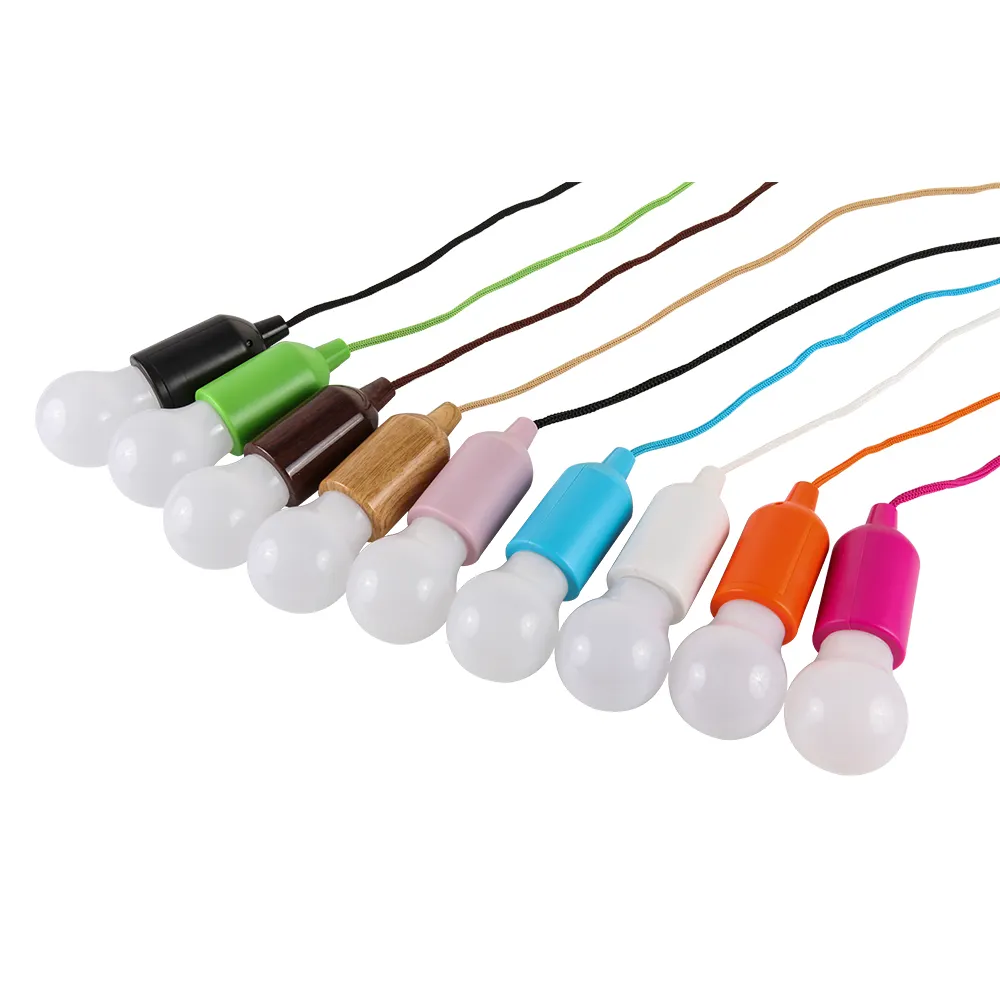 LED Pull Cord Light Bulb Shaped for Kids, Multi-color Hanging Bulb Night Light for room Decoration Holiday Light