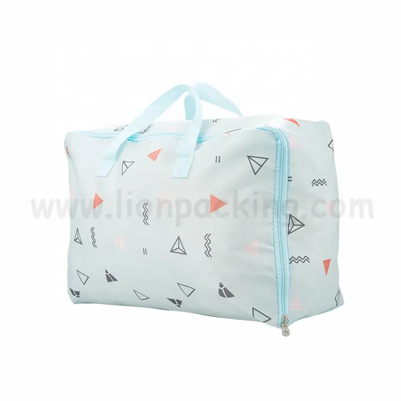 wholesale Hot sale custom logo storage bag High capacity Zipper Quilt Pillow Blanket Packaging Bags with handle