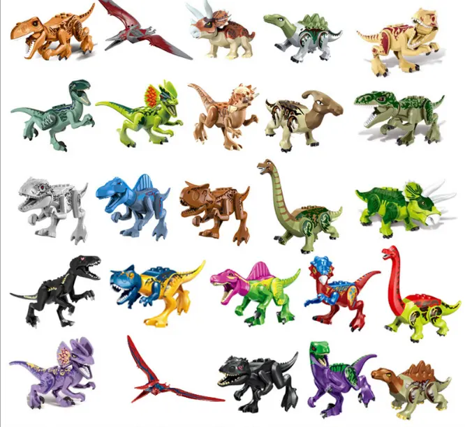 Blok Plastik Figur Dino Mini Blok 3D DIY Mainan Edukasi Mainan Dinosaurus Blok Bangunan Dinosaurus