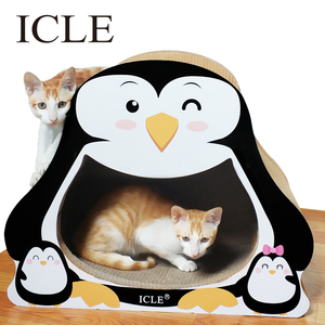 Neues Design Umwelt freundlicher Stand Pinguin-förmiges Recycling-Wellpappe Pappe Cat Paws Scratcher House - Product Image 3