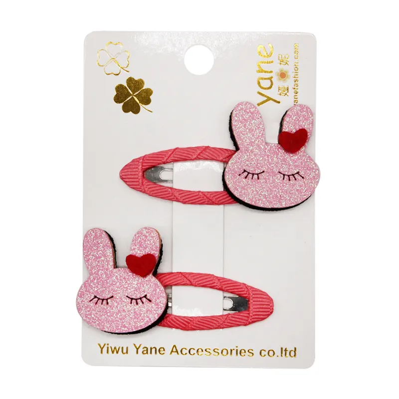 Yane Factory Shy 2pcs same Felt bunny hair clip children's design bobby pin children hair clip