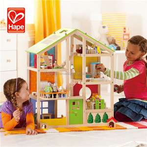<span class=keywords><strong>Hape</strong></span> high quality kids funny toy teaching wooden toy doll house villa - Product Image 2