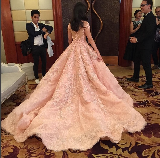 pink lace arab dress Shop Our New Arrivals of Long Train Pink Lace Arabian Wedding Dress