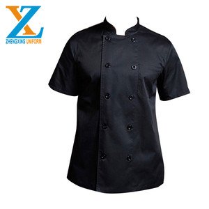 Unisex Chef Coat Bake and Roast ristorante uniforme aggiornamento stile <span class=keywords><strong>abiti</strong></span> <span class=keywords><strong>da</strong></span> <span class=keywords><strong>lavoro</strong></span> mezza manica Workwear <span class=keywords><strong>per</strong></span> l'estate - Product Image 4