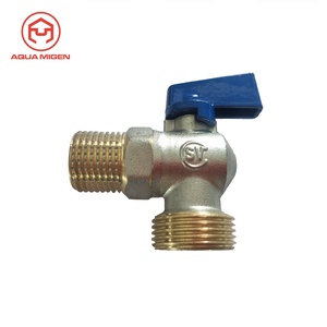 Poignée angulaire en laiton de <span class=keywords><strong>Zinc</strong></span> bleu, Machine à laver pour le corps, Valve d'angle à bille en laiton de 1/2 "x 1/2" - Product Image 1