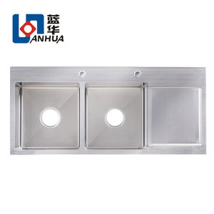 Profundo incorporado drainboard de acero inoxidable <span class=keywords><strong>fregadero</strong></span> de la cocina para gabinete - Product Image 1