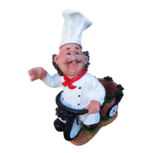Funny <strong>Chef</strong> on Bicycle Resin <strong>Wine</strong> <strong>Bottle</strong> <strong>Holder</strong> <strong>Wine</strong> Cup <strong>Holder</strong>