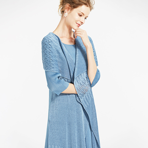 Pur populaire Bleu Clair <span class=keywords><strong>Belle</strong></span> Simple Femmes Lâche Robe Plissée - Product Image 4