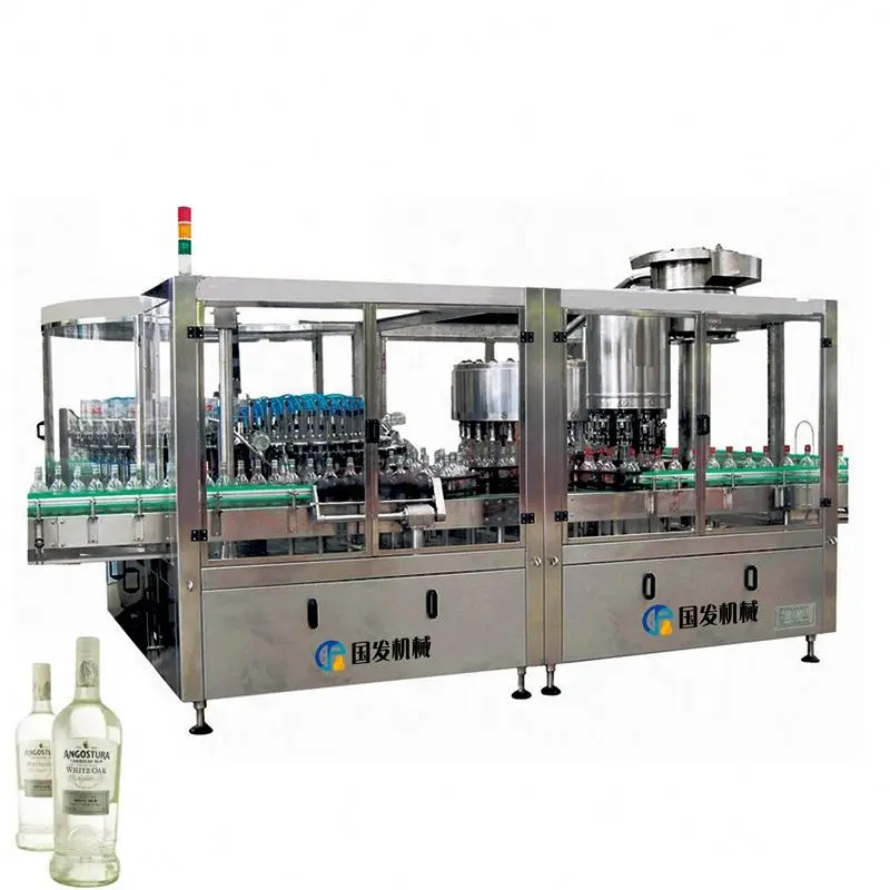 Otomatis Alkohol Alkohol Minuman Keras Botol Anggur Pengisi dan Penutup Mesin 3-In-1 Monoblock Pemasok Mesin