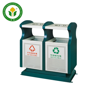 Bên Ngoài Màu Xanh Lá Cây Sắt Thùng Rác Thùng Rác Thùng Rác Thùng Rác - Product Image 5