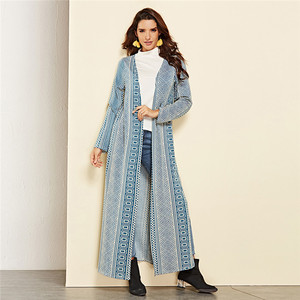 Fabricante de fábrica <span class=keywords><strong>primavera</strong></span> Otoño abierto de manga completa impresa chaqueta X largo las señoras trinchera abrigo - Product Image 1