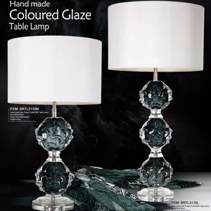 verde oscuro bola de cristal lámparas de mesa de lámpara de mesa de Hotel habitación Couloured esmalte de la lámpara de cristal