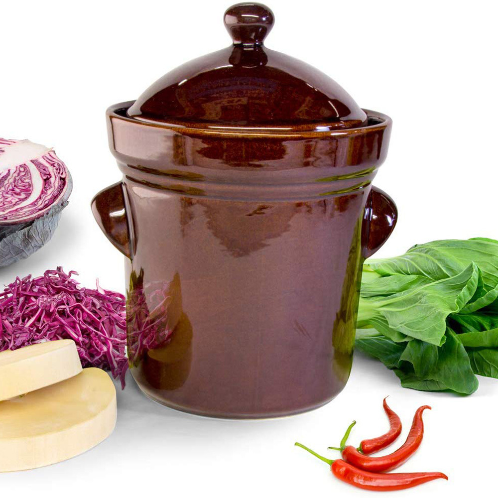 Olla De Fermentación Zerodeko – Tarro De Cerámica Para Hacer Kimchi, Pickles, Kombucha Y Verduras En Casa O Restaurante