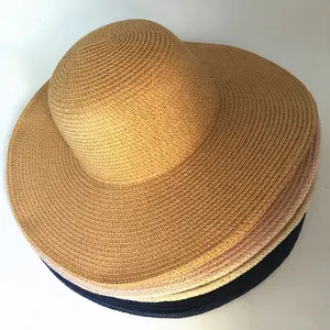 Chất Lượng Cao Tùy Chỉnh Thêu Có Sẵn Rơm Giấy Làm Floppy Bãi Biển Sun Hat Cho Cô Gái