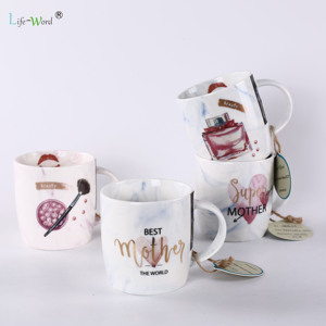 Venta al por mayor del día de la madre regalo <span class=keywords><strong>para</strong></span> adultos eco hueso porcelana esmaltada taza de café de té barato taza de mármo - Product Image 6