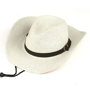 West Cowboy Folding Men Straw Hats Summer Beach Wide Large Brim Sunhats panama hats 5 Colors caps