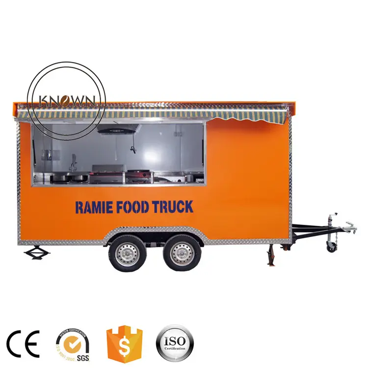 OEM จีนนวัตกรรมรถเข็นอาหารใหม่กลางแจ้งอาหารจานด่วนรถพ่วงรถตู้รถบัสเคลื่อนที่จัดส่งฟรีโดยทางทะเล