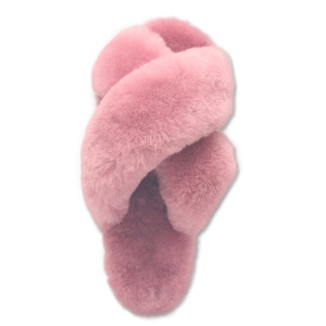 Populaire Nouveau Design Confortable Diapositive Australie En <span class=keywords><strong>Peau</strong></span> De <span class=keywords><strong>Mouton</strong></span> <span class=keywords><strong>Pantoufles</strong></span> pour Les Femmes Bout Ouvert - Product Image 2