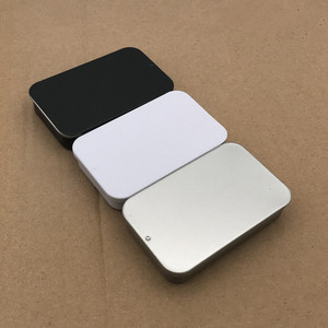 Factory Direct Supply Stock Hinged Top Tin-Plated Steel Silver White Black Metal Rectangle Tin Box