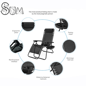 <span class=keywords><strong>2</strong></span> pcs Zéro Gravité Inclinable Jardin bain de Soleil Chaise Longue <span class=keywords><strong>Transat</strong></span> Ensemble - Product Image 3
