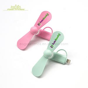 2026 定制徽标二合一迷你 USB 手机风扇出厂价旅行充电式手机风扇适用于 IOS 和 Android - Product Image 5