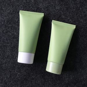 Tubo de Plástico de 50g Verde Esmerilado Plano con Tapa de PP Suave para Limpiador Facial, Crema de Manos, Cosméticos, Gel de Aloe Vera, con Tapa Abatible y Dosificador - Product Image 3