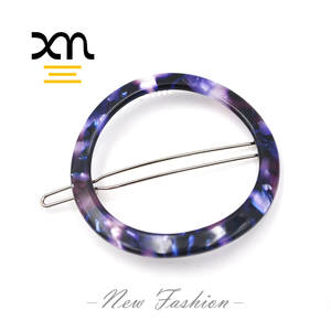 Horquilla redonda de acetato liso para niña y mujer, accesorios para el cabello, pinza de pelo geométrica retro, horquilla, 2020 - Product Image 6