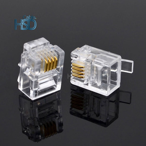 Prise/connecteur <span class=keywords><strong>RJ11</strong></span> 6P4C <span class=keywords><strong>pour</strong></span> câble de téléphone toronné 50 pièces/paquet - Product Image 5