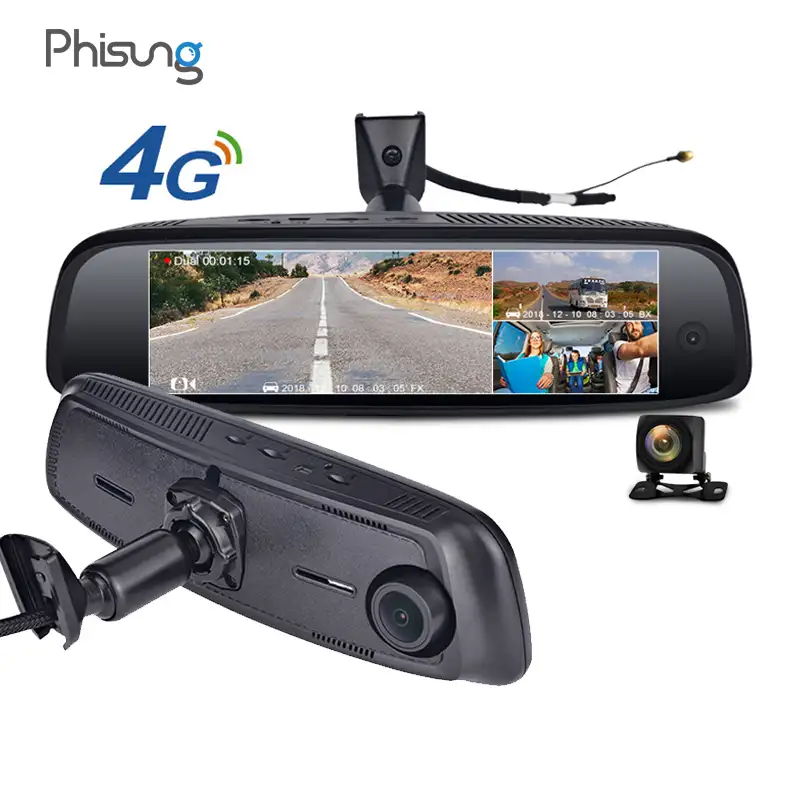 Dentro do registro cam 3 maneiras carro espelho caixa preta 2GB + 32GB Cam Traço 4G Android 5.1 ADAS HD1080P WI-FI GPS navegador carro recorde vídeo
