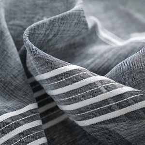 Œillets en Voile de fenêtre, tissu en lin de haute qualité gris <span class=keywords><strong>blanc</strong></span>, rayures en Tulle pour fenêtre, salon, chambre à coucher, fenêtres - Product Image 5