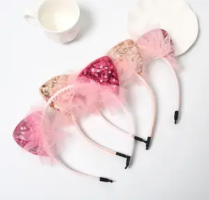 Diadema de plástico con orejas de gato para fiesta de Cosplay