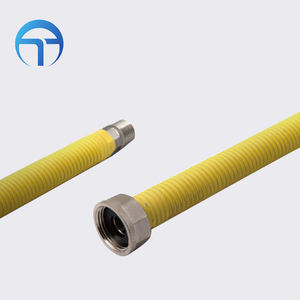 Fabricante de la fábrica de cartón corrugado de acero inoxidable <span class=keywords><strong>304</strong></span> manguera de Gas con chaqueta amarilla. - Product Image 3