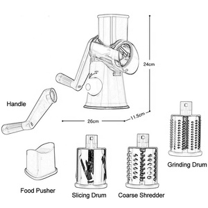 <strong>Rotary</strong> Handheld Vegetable Slicer <strong>Cheese</strong> <strong>Grater</strong> with Suction Cup Feet - Product Image 6