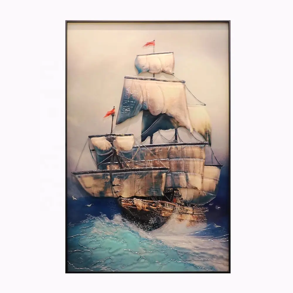 wall decorative art glass decor painting high sail