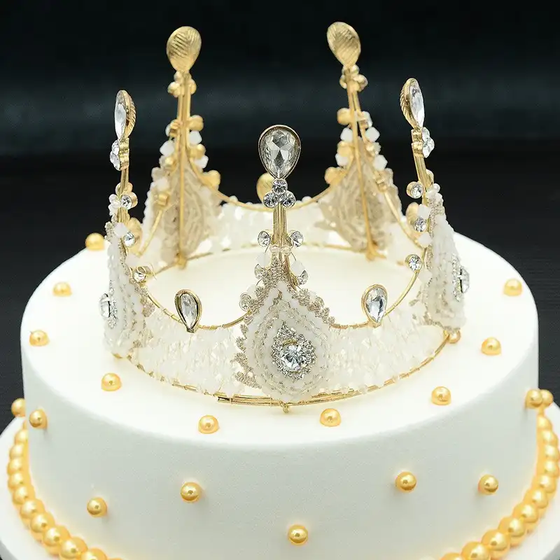 Dekorasi Puncak Kue Mahkota Berlian Imitasi Pesta untuk Selamat Ulang Tahun Pernikahan