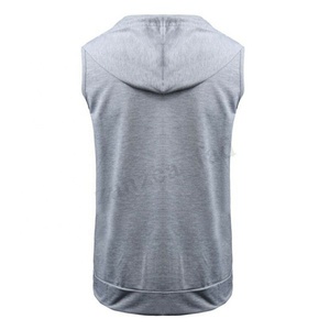 New Men's Sports Sleeveless Muscle Fit Hoodies Pullover Zipper Tank Top Vest Bodybuilding - Product Image 2