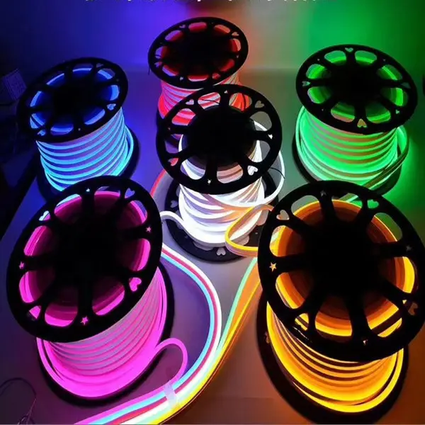 DC12V 5mm 6mm 8mm 5m 50m 100m ultra sottile dimensioni lato in silicone vista dall'alto luci al neon a led striscia ip67 Led neon Flex per segno