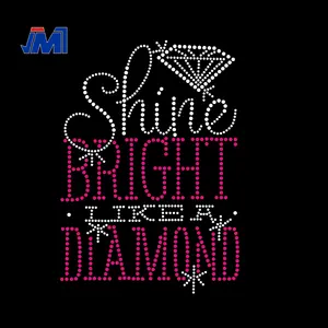 Shine bright like a diamond iron on rhinestone transfer for tshirt