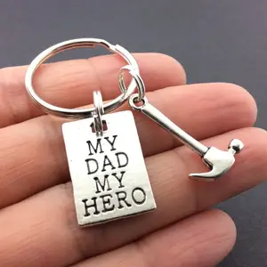 कुंजी श्रृंखला पिताजी Suppliers-My dad My hero dad's gift ornament tool key chain ring for father's day in Europe and USA keychain