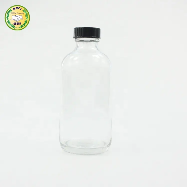 Botol Kaca Bulat Boston 120Ml 150Ml, dengan Tutup Sekrup Botol Minyak Kaca Penggunaan Kosmetik