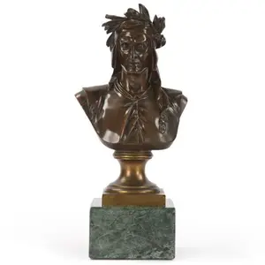 Diseño clásico bronce Dante busto estatua