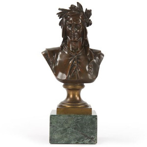 Diseño clásico bronce Dante busto estatua - Product Image 1