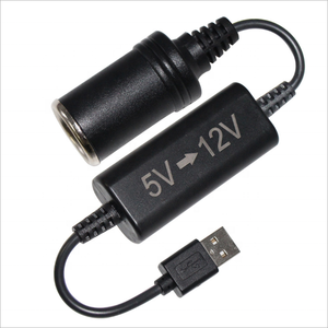 DC Step Up Voltage Boost Converter Cable 5V USB A maschio A 12V presa accendisigari per auto femmina per GPS/auto/DVR - Product Image 1