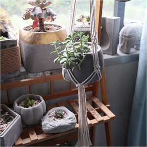 Pots à fleurs suspendus en béton cylindriques en gros <span class=keywords><strong>avec</strong></span> <span class=keywords><strong>corde</strong></span> en coton, durables, écologiques, pour plantes d'intérieur et d'extérieur - Product Image 4