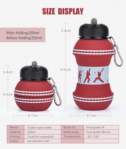 Bouteille d'eau de sport pliable en silicone pour enfants, avec paille, pour le football, l'école, la salle de sport, le stade - Product Image 4