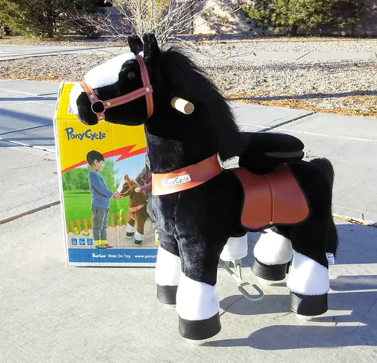 PonyCycle-juguete de caballo de galopar mecánico, juguete de peluche en Rueda, a la venta