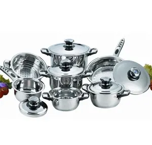 Hot bán bán buôn Nga nhà bếp chậu và chảo Cookware sets thép không gỉ 201/304 Cookware sets