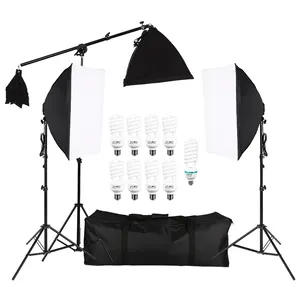 Kit fotográfico softbox, equipamento fotográfico acessórios 50x70cm softbox estúdio luz kit 5 kits de alumínio preto prata 50*70cm 2m