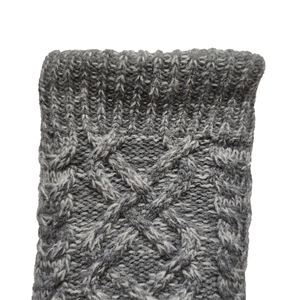 Chaussettes de Noël doublées Sherpa-Chaussons en tricot thermique lourd avec pompon en fausse fourrure - Product Image 4